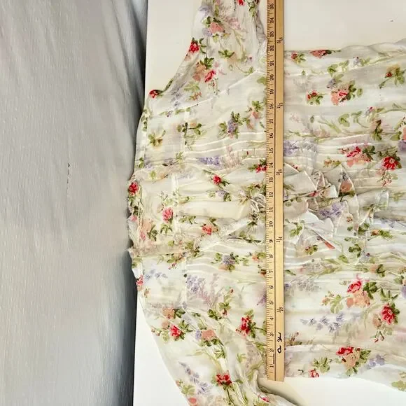Ralph Lauren Denim & Supply Womens Gauze Floral Top Size M Cotton Cottagecore - Picture 9 of 10